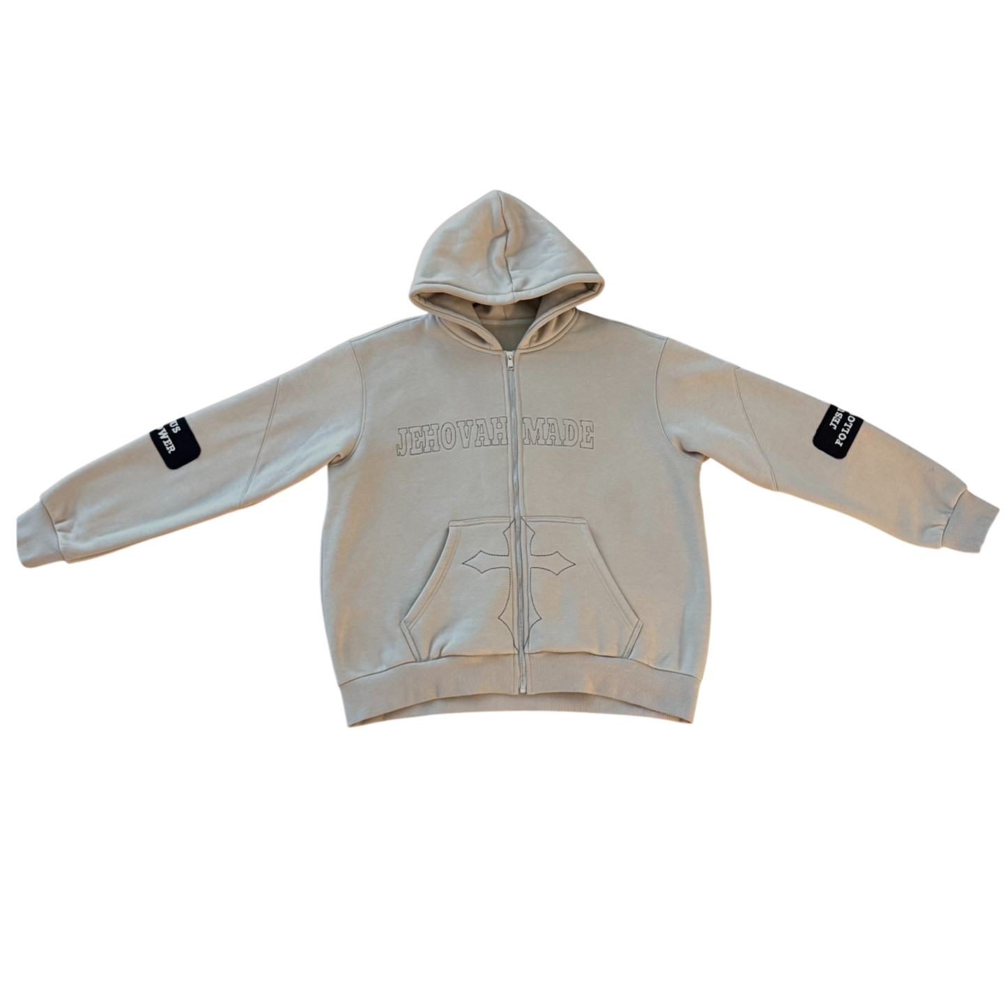 Greige Jehovah Made Zip-Up